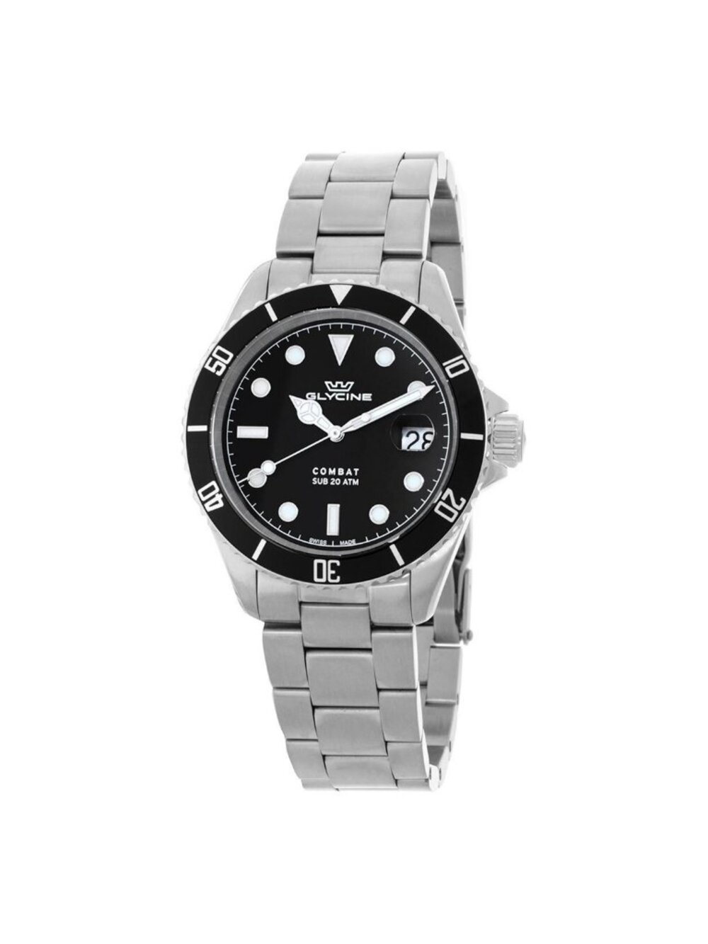 NWT Glycine Combat Quartz Black Dial Men's Watch